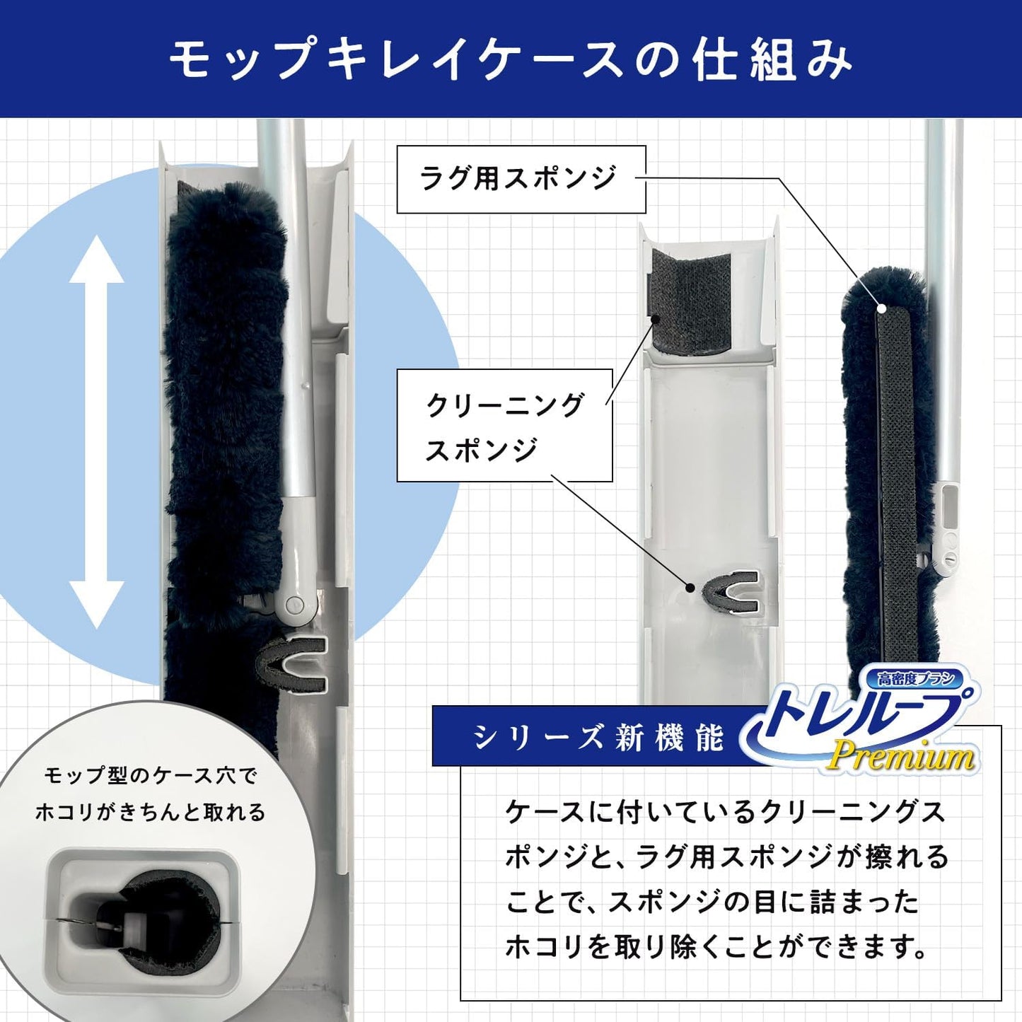 日本直送：LEC 激落君 高密度 Premium [地板/樓梯]兩用免洗除塵拖把 (B3802)