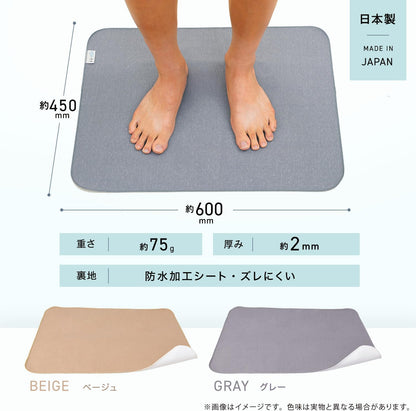 日本製：LEC激落君 SHOCK 超薄乾爽浴室墊 45×60cm (B3054)