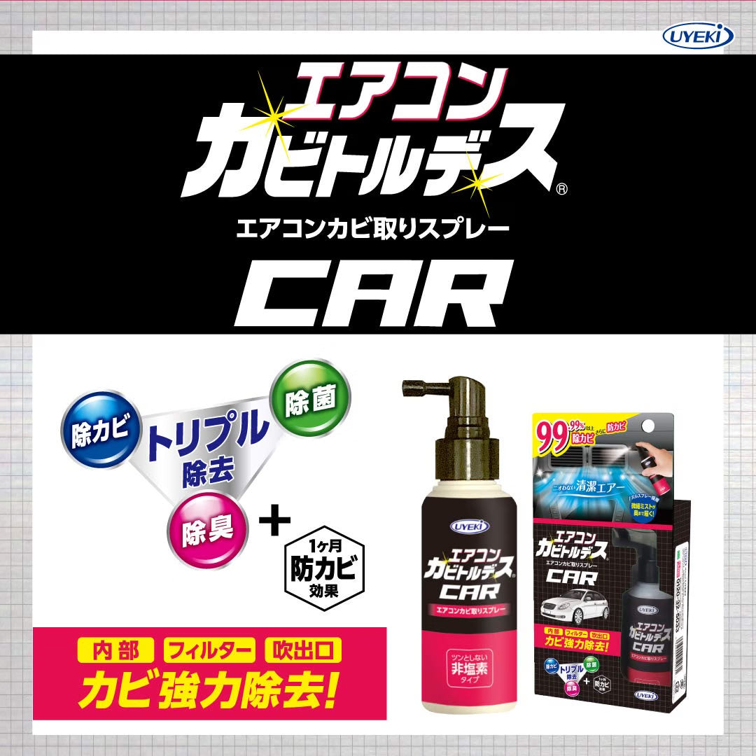 日本製-UYEKI代購-車用空調內部防黴除菌噴霧80ml-單瓶裝-日本進口UYEKIエアコンカビトルデス車用空調防黴噴霧80ml汽車空調內部蒸發器風道除黴消臭淨化空氣免拆卸適用-改善車內空調酸臭味及霉菌滋生-日系汽車用品照