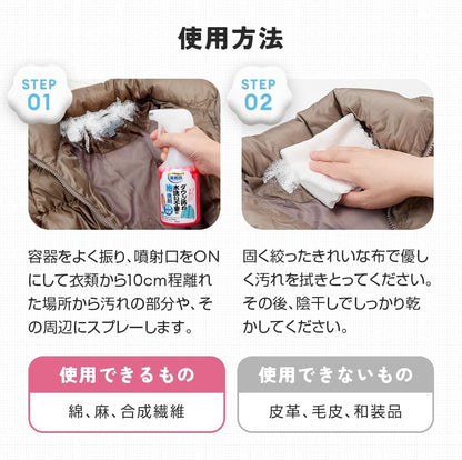 日本製-免水洗羽絨清潔泡沫噴霧-250ml-衣物去污-除臭護理-羽絨-外套-西裝-布製品清潔-專業清潔配方
