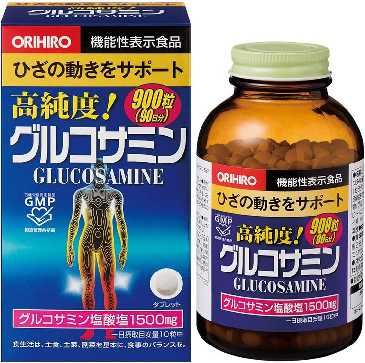 Made in Japan: ORIHIRO Value Pack - High Purity Glucosamine Chondroitin 900 Capsules (900 Capsules/3 Months Supply) (F273) 