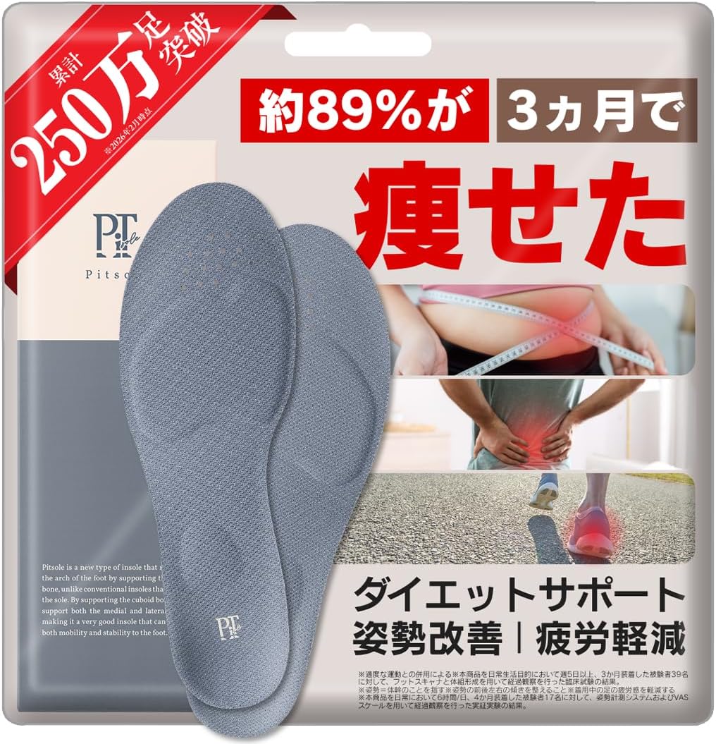 日本直送： Pitsole 改善姿勢減壓瘦身鞋墊 (B3621)