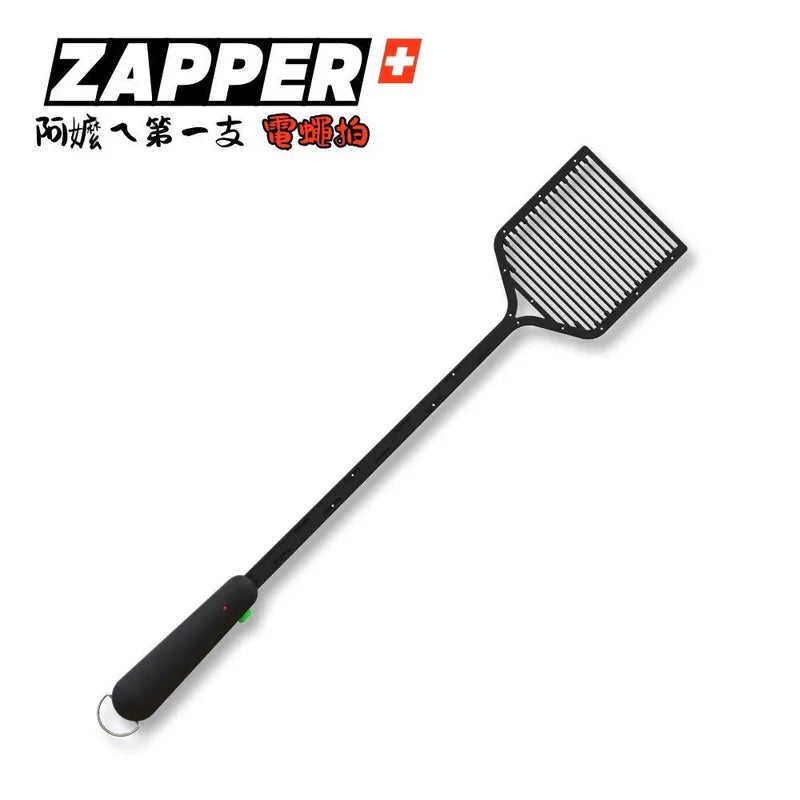 台灣製-ZAPPER代購-嫲嫲靜電吸附可彎折電蚊拍電蠅拍-單支裝-台灣進口ZAPPER可彎折電蚊拍90度貼牆靜電吸附害蟲不彈飛防水電網可水洗極速電擊零死角滅蚊-改善牆角蚊蟲難打害蟲殘渣飛濺及電網難清洗-日系家居生活用品照