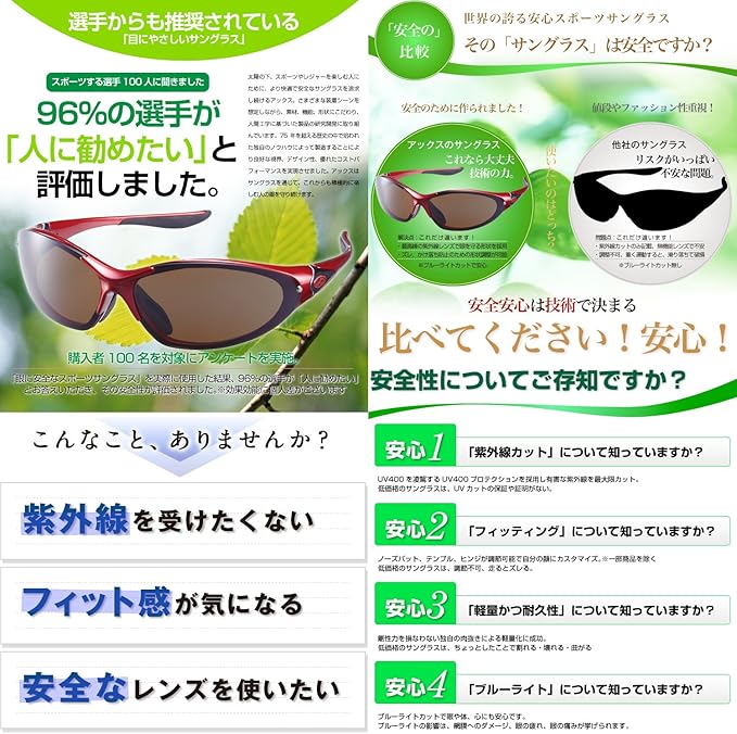 日本製：AXE ｜AS-375R CWT 專業級戶外全能運動太陽眼鏡 (B3650)