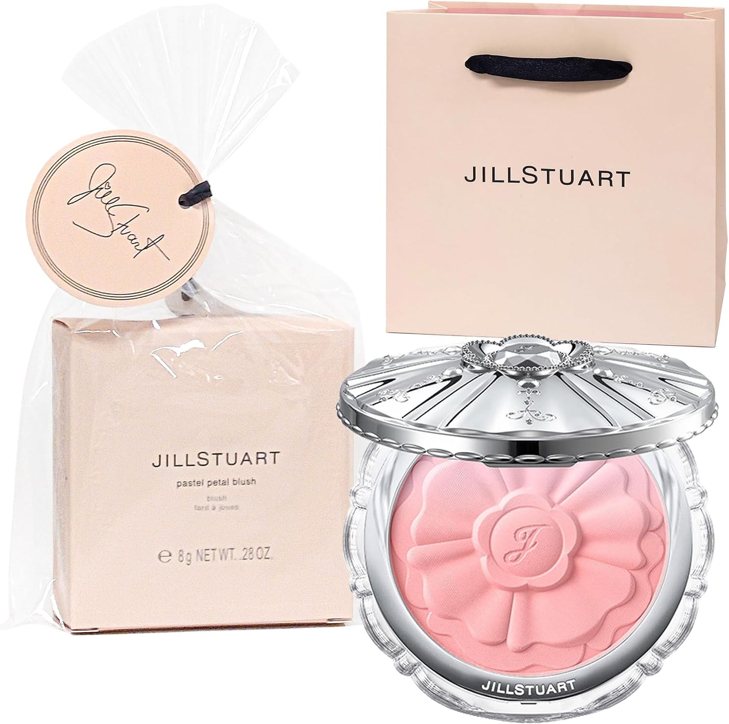 日系仙氣腮紅神器！【日本直送】JILL STUART 柔霧花瓣粉嫩單色胭脂（8g・01 Apricot Daisy / 02 Baby Tulip・附專櫃紙袋）。日本專櫃直送正規品，花瓣般極細緻絲柔粉質，提供杏橙與粉郁金香兩款經典色號。針對留英港人面色暗沉無光彩、腮紅顯毛孔卡粉及尋找夢幻送禮商品等痛點，輕輕一刷極速打造天生粉嫩好氣色，是日常美妝與禮物首選的神級日系專櫃胭脂。