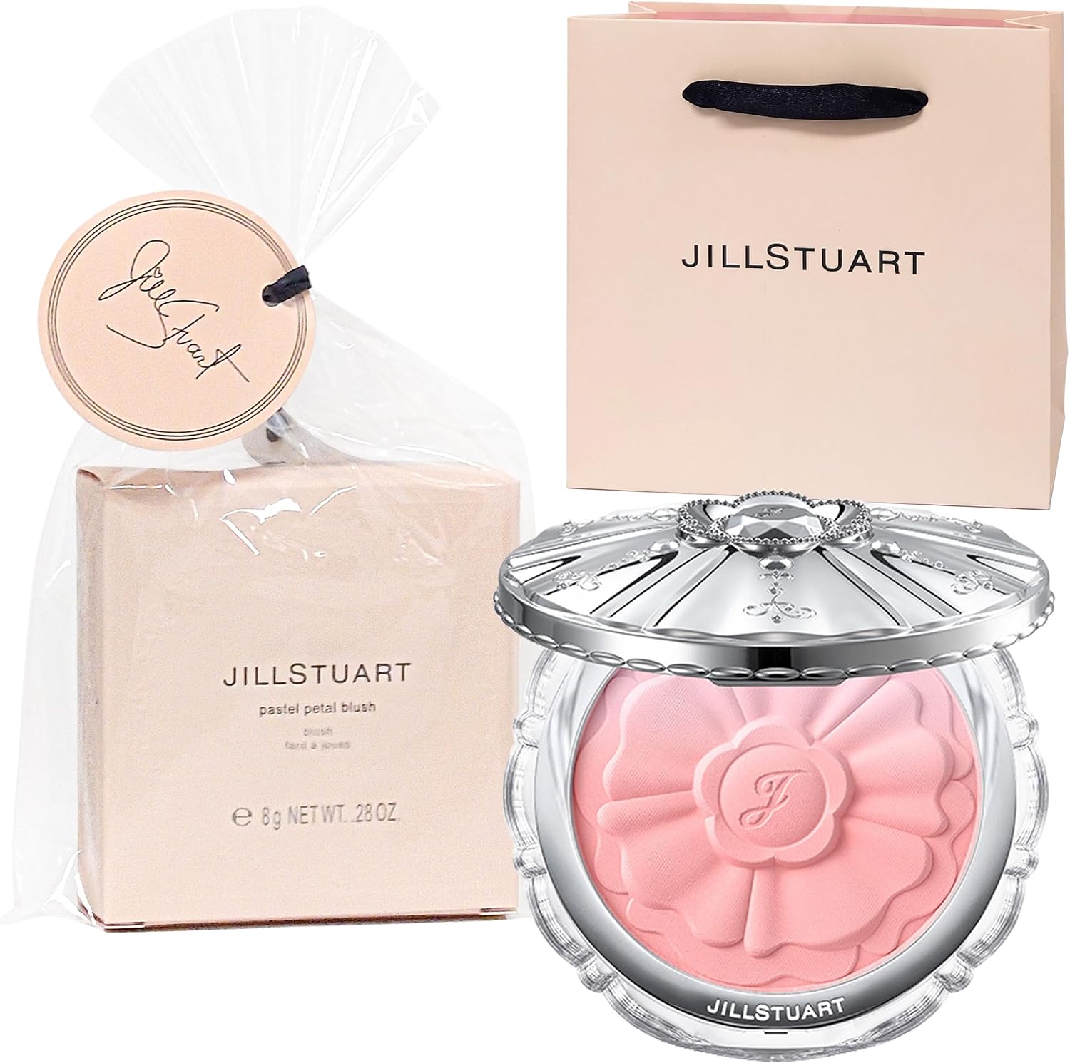日系仙氣腮紅神器！【日本直送】JILL STUART 柔霧花瓣粉嫩單色胭脂（8g・01 Apricot Daisy / 02 Baby Tulip・附專櫃紙袋）。日本專櫃直送正規品，花瓣般極細緻絲柔粉質，提供杏橙與粉郁金香兩款經典色號。針對留英港人面色暗沉無光彩、腮紅顯毛孔卡粉及尋找夢幻送禮商品等痛點，輕輕一刷極速打造天生粉嫩好氣色，是日常美妝與禮物首選的神級日系專櫃胭脂。