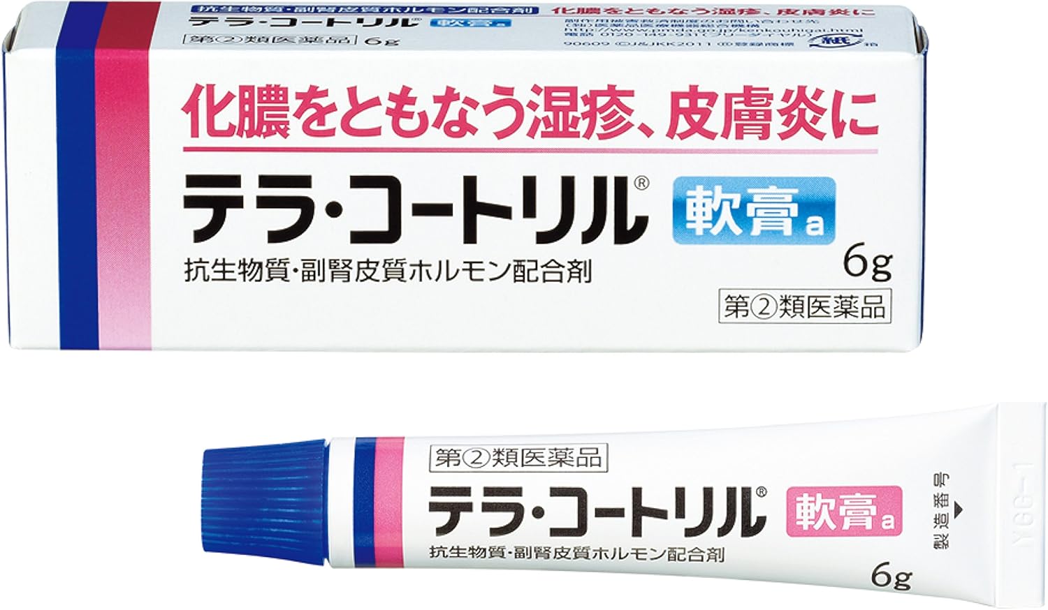 日本製 Terra-Cortril 軟膏 a 6g 包裝，專針對化膿性濕疹與皮膚炎之抗炎抗菌雙效