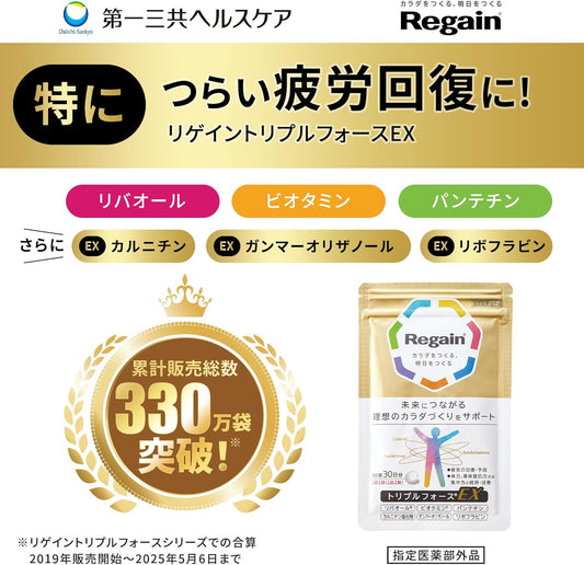 第一三共-Regain-Triple-Force-EX-60錠-抗糖化-疲勞回復-脂肪燃燒補給品