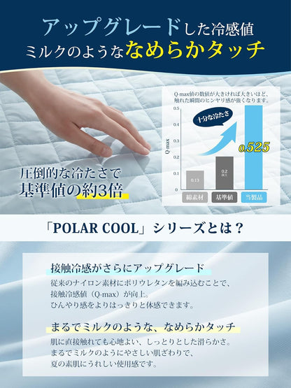 日本品牌-Kumori-クモリ-極冷感雙面枕頭墊-43x63cm-2枚套裝-POLAR-COOL接觸冷感-吸汗速乾夏日枕墊-防悶熱サラサラ-可手洗機洗枕頭套-日本家居代購-產品展示照