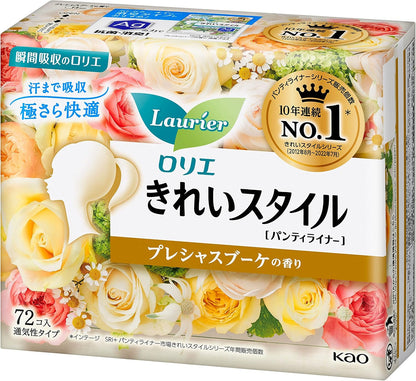 日本製：KAO 花王-樂而雅超薄透氣護墊[珍貴花束] 14cm 72枚(B3897)