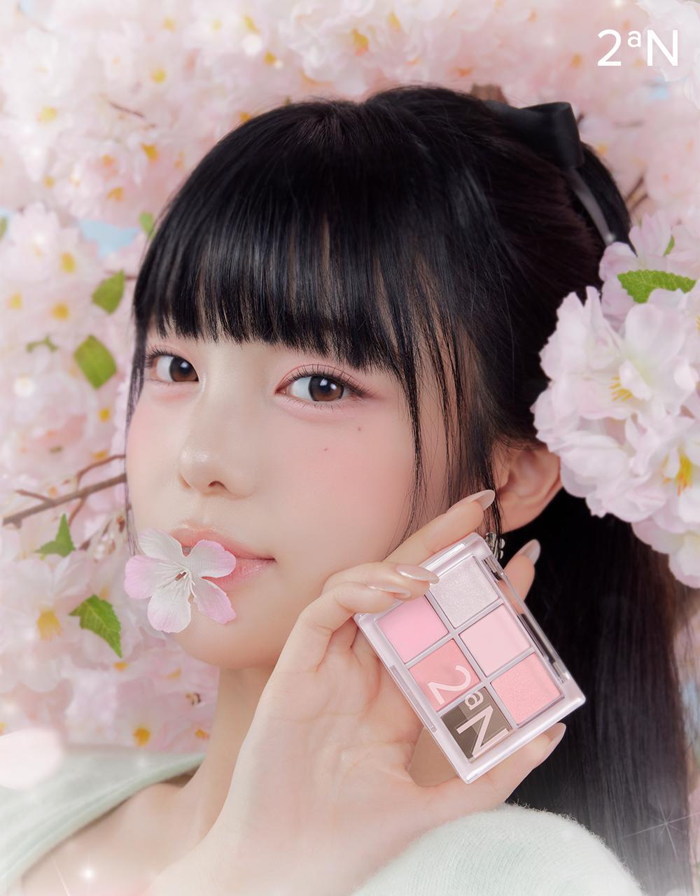 韓國製-2aN-Better-Me-6色眼影盤-21-Blooming-Pink-春櫻粉-GlowPick冠軍-6格7色設計-清透櫻花眼妝