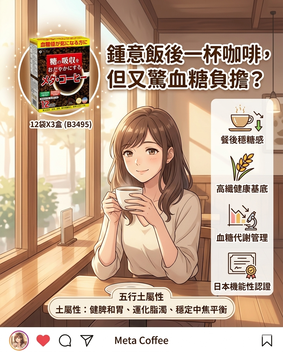 Made in Japan: Meta Coffee | Blood Sugar Management Dietary Fiber Coffee 12 Sachets X 3 Boxes (B3495)