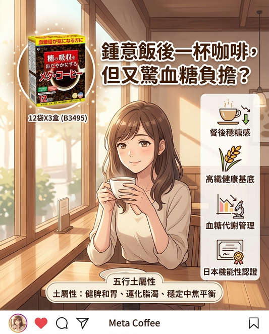 日本製：Meta Coffee｜血糖護理膳食纖維咖啡 12袋X3盒 (B3495)