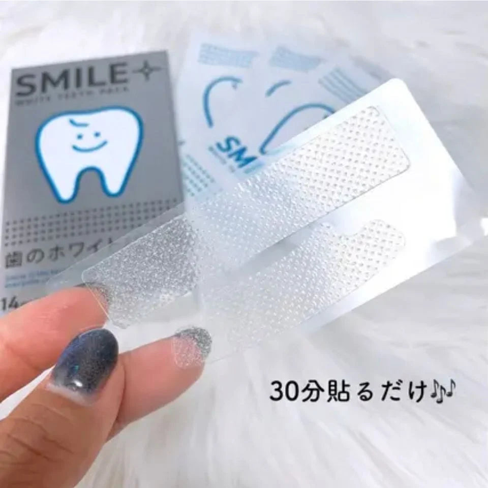 日本製：SMILE PLUS WHITE TEETH PACK 微笑亮白牙齒貼 14天用量 (B3755)