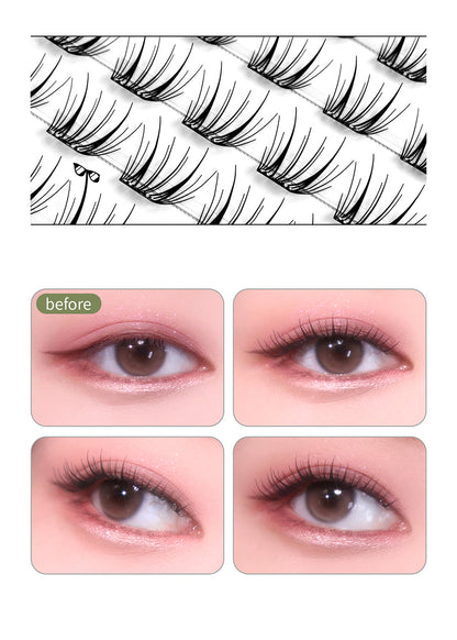 Made in Korea: SooAdor | K-pop Idol-tier Pre-Glued Segmented Eyelashes, 80 pieces with Tweezers (B3450)