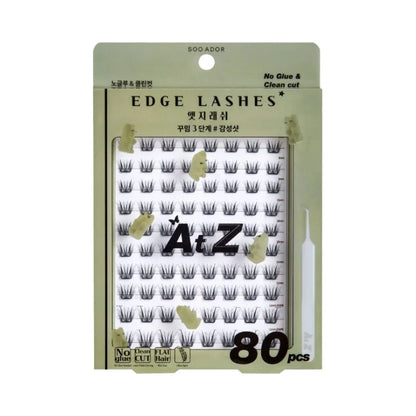 Made in Korea: SooAdor | K-pop Idol-tier Pre-Glued Segmented Eyelashes, 80 pieces with Tweezers (B3450)