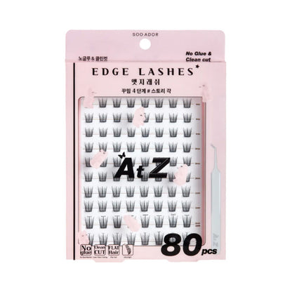 Made in Korea: SooAdor | K-pop Idol-tier Pre-Glued Segmented Eyelashes, 80 pieces with Tweezers (B3450)