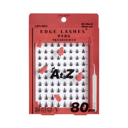 Made in Korea: SooAdor | K-pop Idol-tier Pre-Glued Segmented Eyelashes, 80 pieces with Tweezers (B3450)