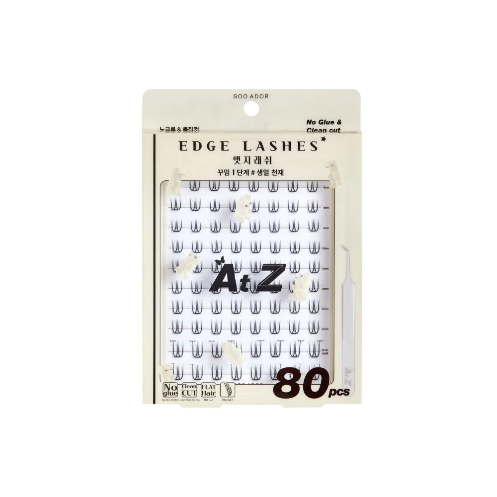 Made in Korea: SooAdor | K-pop Idol-tier Pre-Glued Segmented Eyelashes, 80 pieces with Tweezers (B3450)