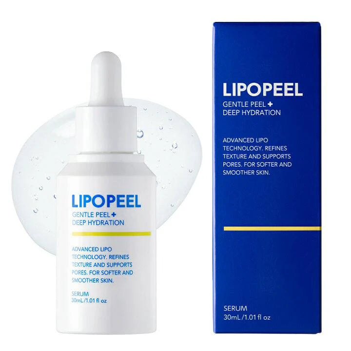 日本製-日本直送-Lipopeel導入煥膚二合一精華30ml-脂質體微細載體深層滲透-添加穀胱甘肽提亮去黃-CICA積雪草穩膚舒緩-溫和代謝老廢角質細緻毛孔-修護暗沉卡粉護膚品包裝展示照