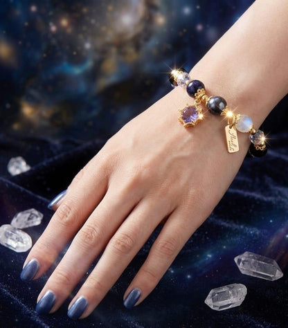 Direct from Japan: Rockyu | Black Obsidian Amulet Bracelet | 16.5cm (B3599)