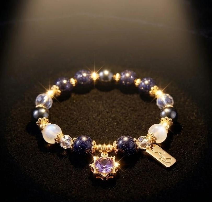 Direct from Japan: Rockyu | Black Obsidian Amulet Bracelet | 16.5cm (B3599)