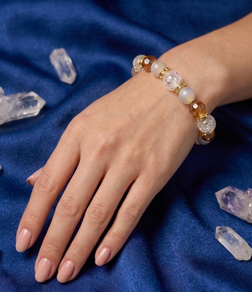Direct from Japan: Earth's Fortune and Wealth-Gathering Natural Stone Bracelet | 15CM Length (B3605)