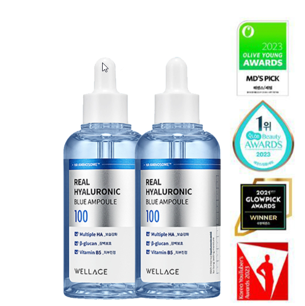 Made in Korea: 🏆 Multi-award winning Wellage | 100% Pure Hyaluronic Acid Deep Hydration Blue Ampoule 100ml (B3447)