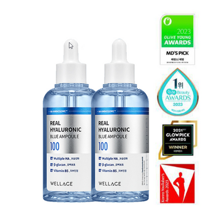 Made in Korea: 🏆 Multi-award winning Wellage | 100% Pure Hyaluronic Acid Deep Hydration Blue Ampoule 100ml (B3447)