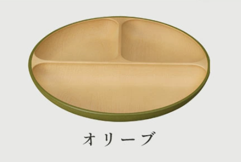 Made in Japan: 🏆 Japanese Wood Grain | Anti-bacterial Three-Compartment Plate 25cm (B3433)