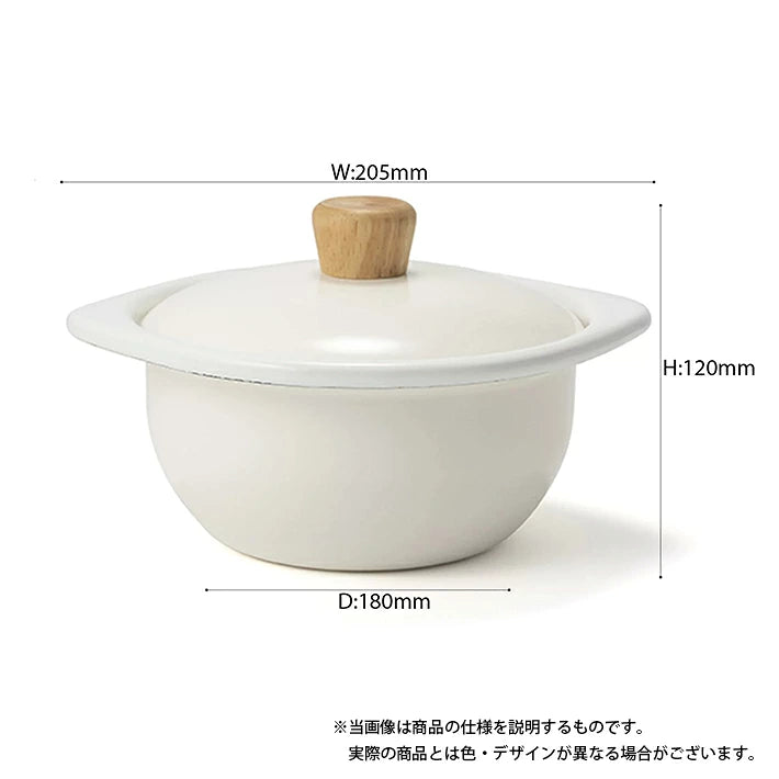 日本製：Fujihoro Cotton 15cm 琺瑯小燉鍋 1.2L (B3679)