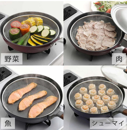日本製：下村企販 不鏽鋼腳架淺盤式瀝水籃 25cm燕三条製(B3056)