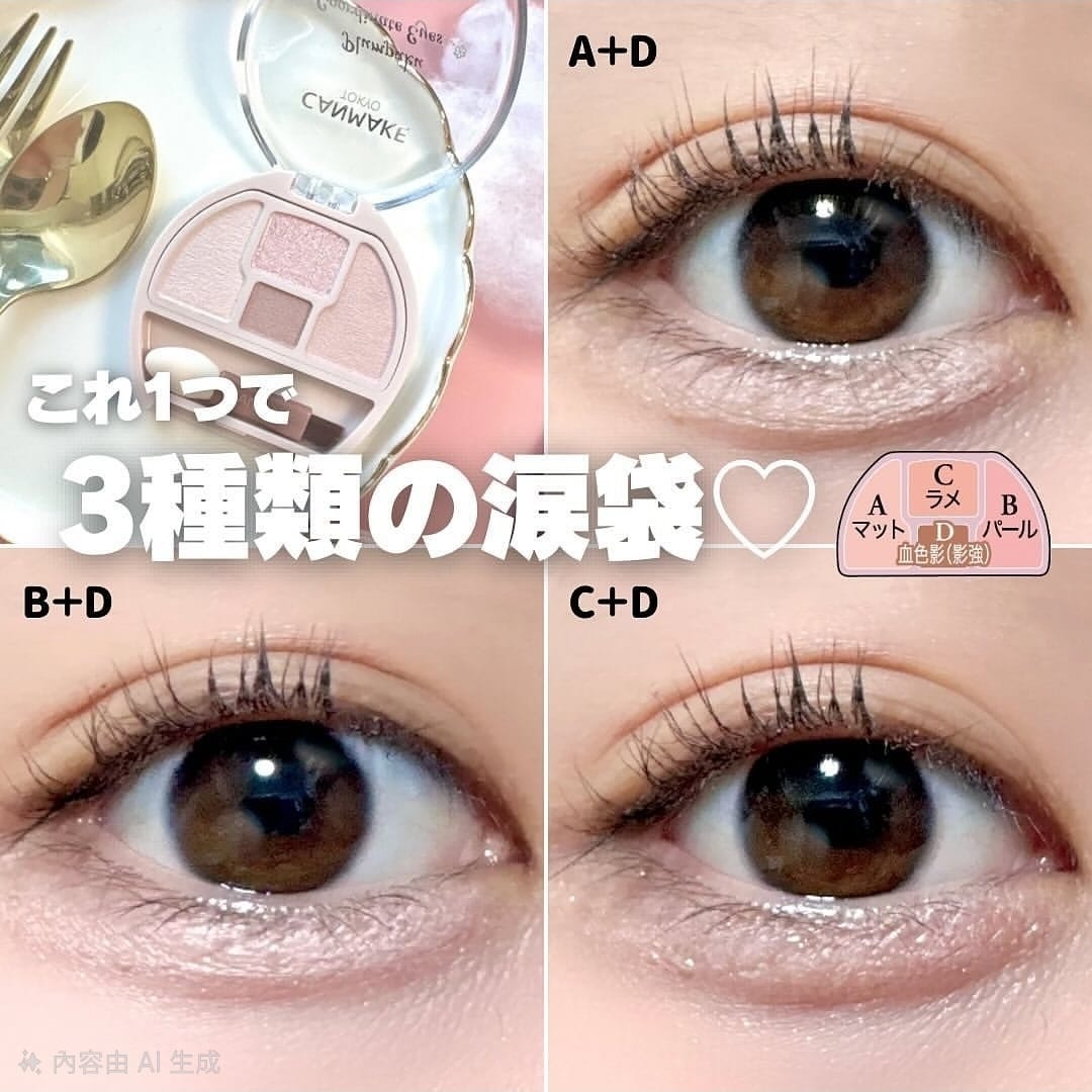 [In Stock] Made in Japan: Canmake Plumpuku Coordinate Eyes Tear Bag Eyeshadow N01 (B142B)
