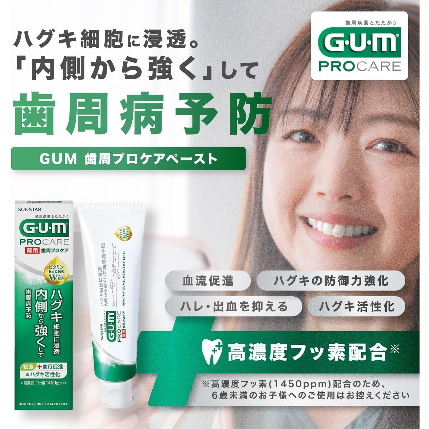 日本製：SUNSTAR G.U.M PROCARE 藥用牙周護理牙膏 90g (B3759)