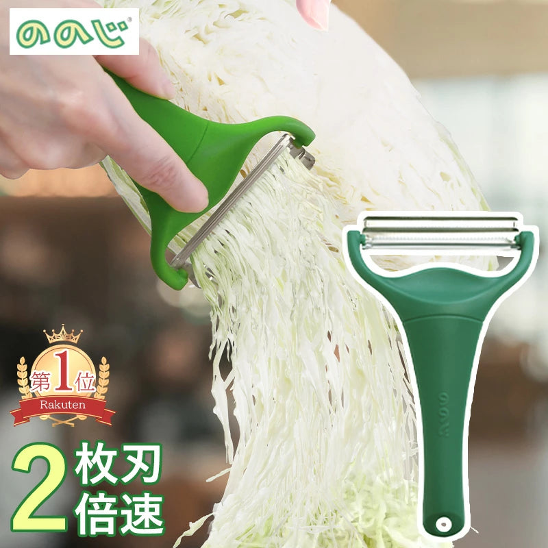 ののじ-NONOJI-キャベピィMAX-高麗菜削皮器-二倍速兩枚刃-CBP-04G-切絲神器-廚房好物