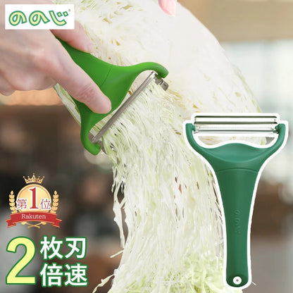 ののじ-NONOJI-キャベピィMAX-高麗菜削皮器-二倍速兩枚刃-CBP-04G-切絲神器-廚房好物