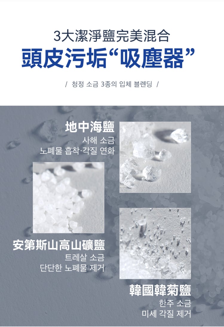 [30/8截單]韓國製：RUTHAIR 3重海鹽天然潔淨脂漏性頭皮調養洗頭水護髮素套裝 (B654)